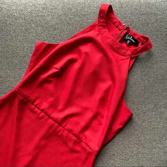 Lulu’s Mamacita Red Halter Skater Dress Small - Picture 6 of 14